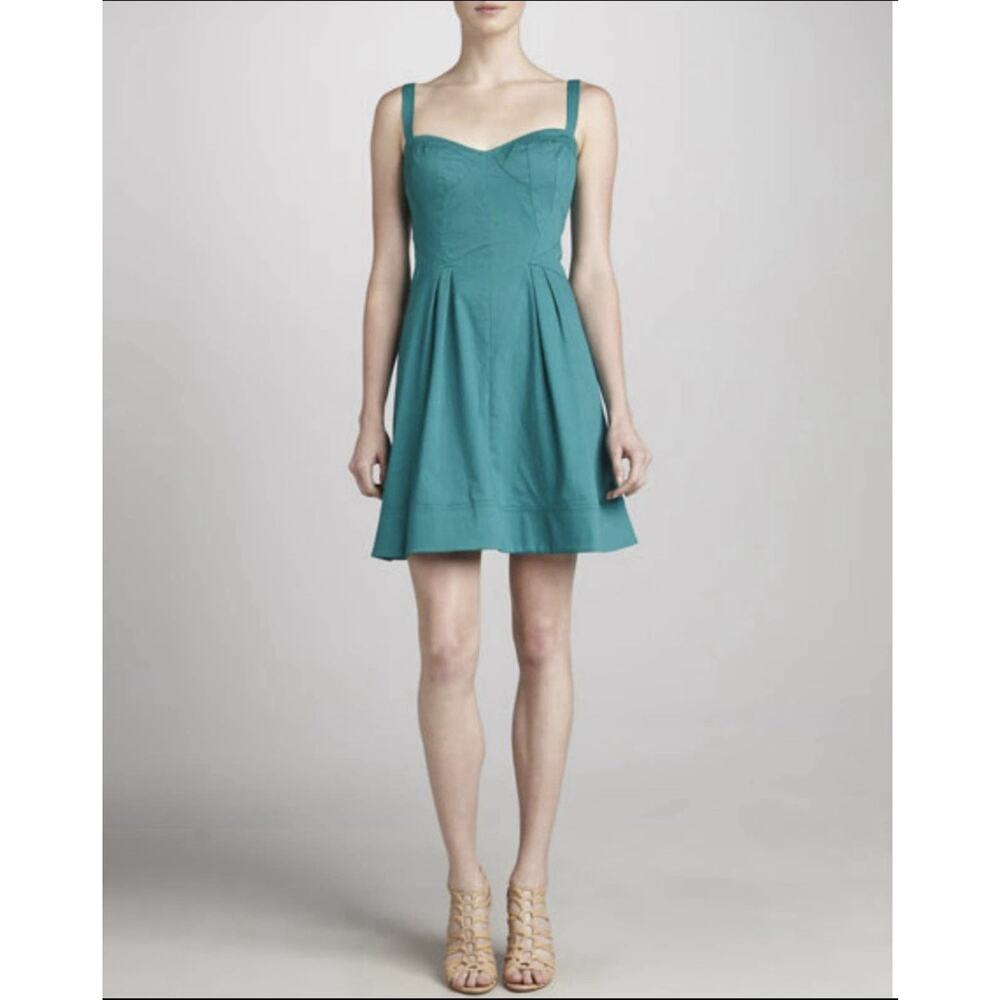 Z Spoke BY ZAC POSEN Sleeveless A-Line Prom Dress S 4 Teal Aqua Sweetheart